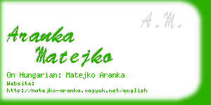 aranka matejko business card
